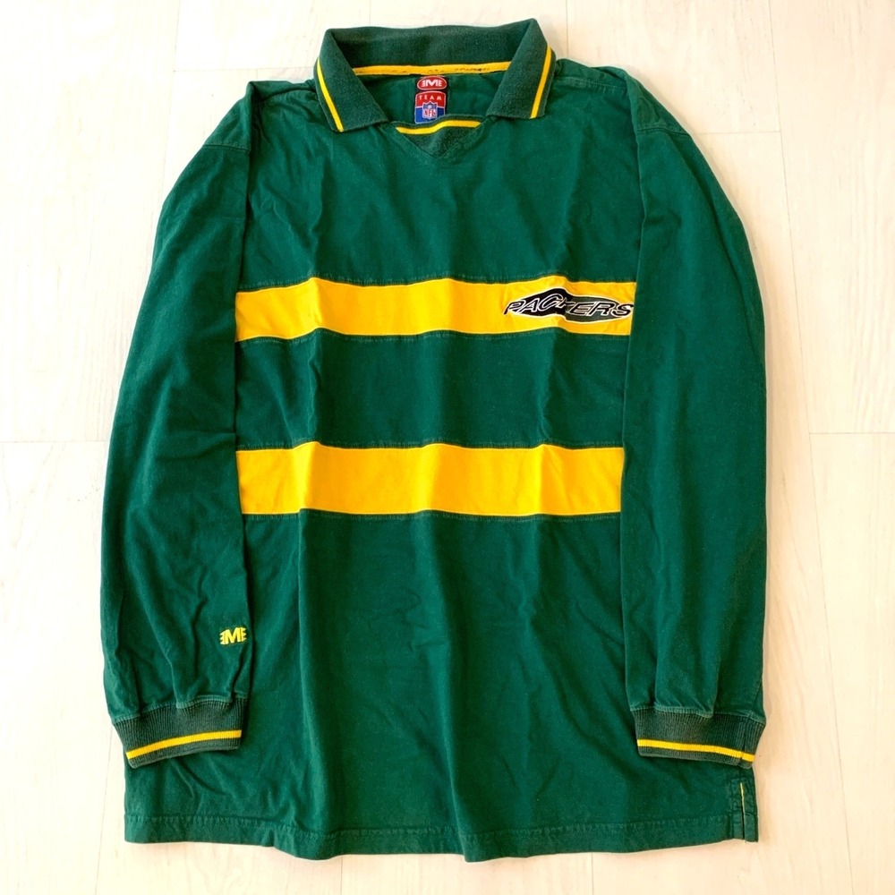 Vintage Mirage NFL Green Bay Packers Long Sleeve Rugby Shirt Size XXL